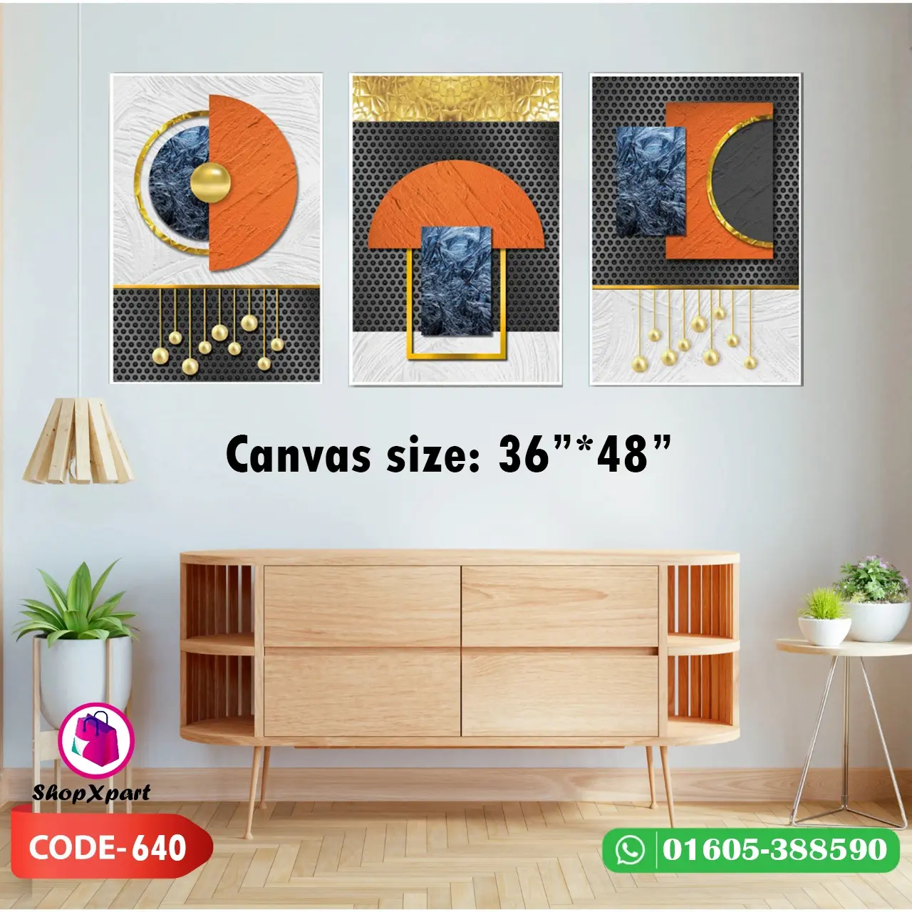 3 Part Square Canvas (640) 1.5 feet*3 feet